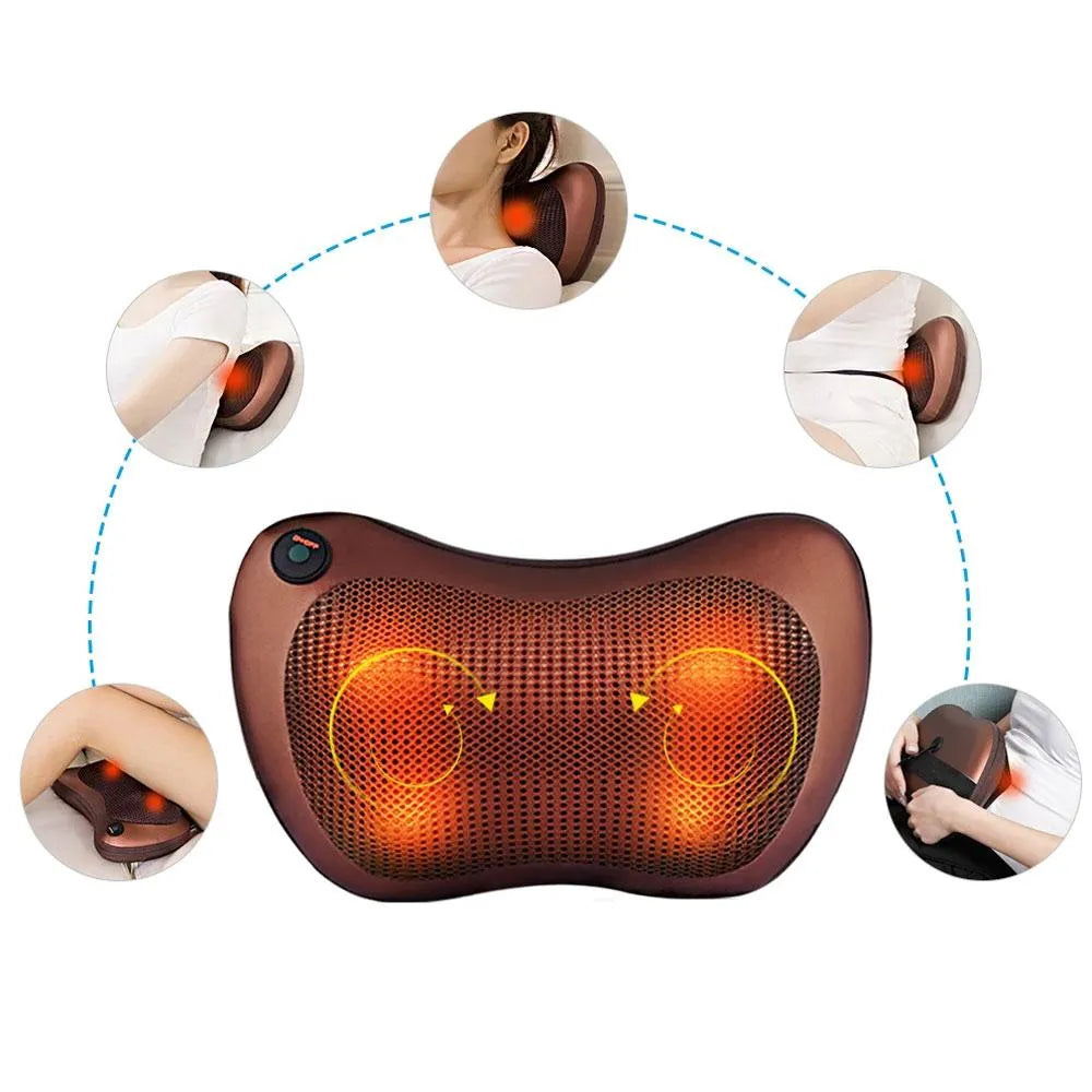Almohada Masajeadora Shiatsu con Calor Infrarrojo – Para Cuello, Espalda y Piernas
